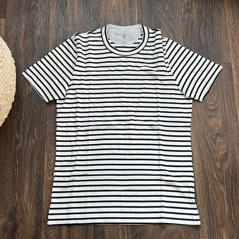 Brunello Cucinelli Slim Fit Stripped Tee